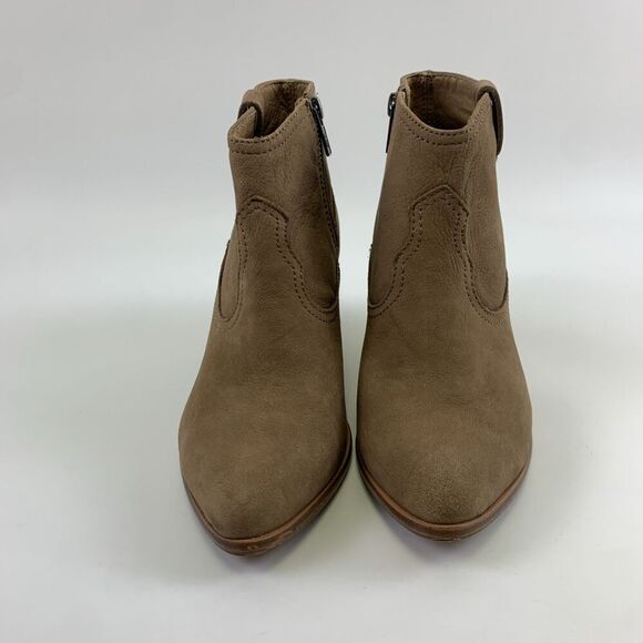 Frye Rory Bootie Dusty Rose Suede Low Heel Side Zip Ankle Boho Western Women 7.5 - Picture 3 of 15